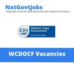 Western Cape Department of Community Safety Vacancies 2022 @westerncapegov.erecruit.co
