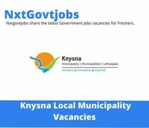 Knysna Municipality Principal Clerk Vacancies in Knysna 2023