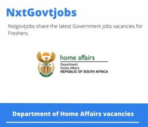 Department of Home Affairs Civic Services Supervisor Vacancies in Paarl 2023