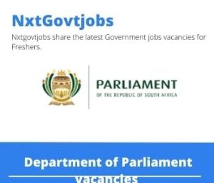 Department of Parliament Creditors Clerk Vacancies in Cape Town 2022