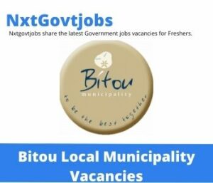 Bitou Municipality Internal Auditor Vacancies in Cape Town 2023