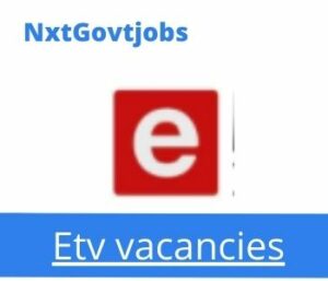 Etv Presentation Scheduler Vacancies in Cape Town – Deadline 23 Oct 2023
