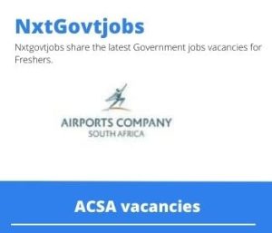 ACSA Specialist Aviation Safety Vacancies in Cape Town 2023
