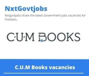 C.U.M Books Assistant Store Managers Vacancies in Cape Town – Deadline 05 May 2023