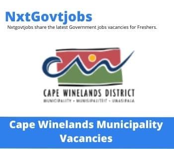 Cape Winelands Municipality Principal Clerk Records Vacancies in George – Deadline 25 Aug 2023
